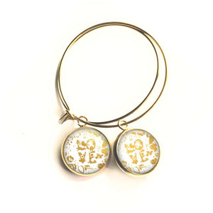 Stainless Steel Hoop Earrings - A Floral Declaration of Love 