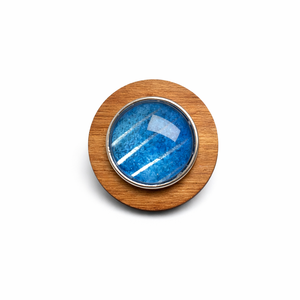 Broche personnalisable / interchangeable en couleur bois et teinté noir